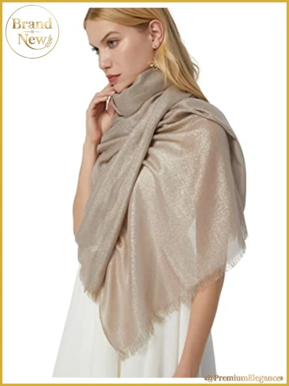 Metallic Sparkling Evening Shawl Lightweight Wedding Wrap for Party